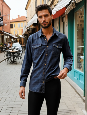 CAMICIA JEANS UOMO M/L 26W05CA/1030A Tellini S.R.L. Velkoobchodní oblečení